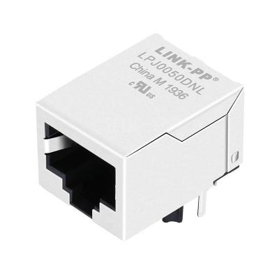 China LPJ0050DNL 10 Base-T Tab Down Without Led Single Port RJ45 Jack Female Connector for sale