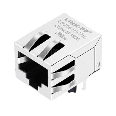 China LPJ0516CNL 10 Base-T Tab Down Without Led Single Port Shielded RJ45 Connector for sale