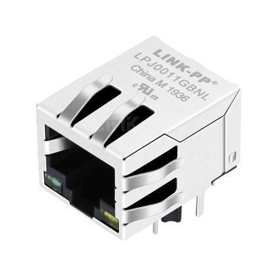 China RJ-005B Compatible LINK-PP LPJ0011GBNL 10/100 Base-T Tab Down Green/Yellow Led Single Port Modular Jack RJ45 Connector for sale