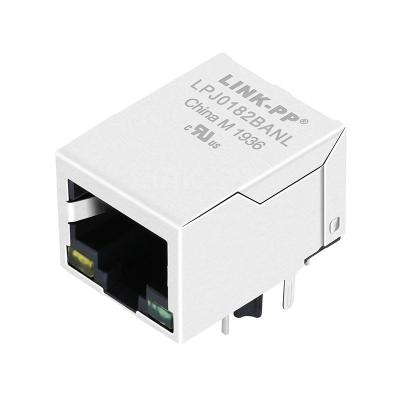 China Bothhand LU1S041CX-34 LF Compatible LINK-PP LPJ0182BANL 10/100 Base-T Tab Down Yellow/Green Led 1 Port Network Connectors RJ45 Keystone Modules for sale