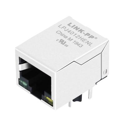 China XFMRS XFATM9-CLxu1-2MS Compatible LINK-PP LPJ4012HENL 10/100 Base-T Tab Down G/Y Led 1x1 Port Cat5e Amp RJ45 Connector for sale