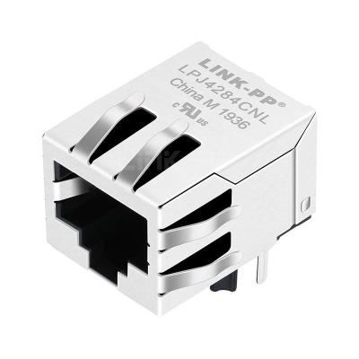China RJP-003TC1 Compatible LINK-PP LPJ4284CNL 10/100 Base-T POE Connector RJ45 Magnetics Jack With Rectifier Diode One Port Tab Down Without Led for sale