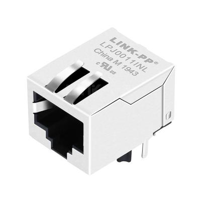 China Pulse J0011D11NL Compatible LINK-PP LPJ0011INL 10/100 Base-T Tab Down Without Led Single Port 8 Pin RJ45 Jack Connectors for sale