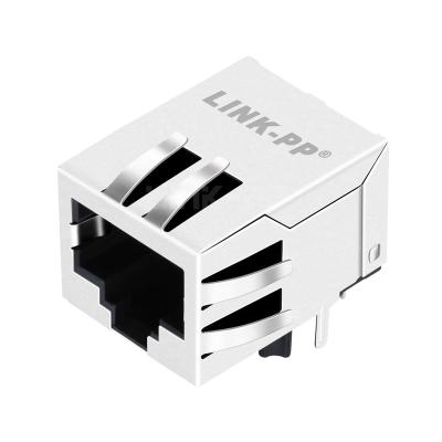 China LPJ4514CNL 10/100 Base-T Tab Down Without Led Single Port PoE+ RJ45 Connector Magjack for sale
