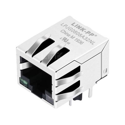 China RB1-13MB5NVF Compatible LINK-PP LPJG0808A32NL 100/1000 Base-T Tab Down Green/Green&Yellow Led 1 Port Cat6 Ethernet RJ45 PCB Connector for sale
