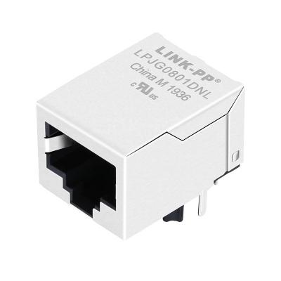 China YDS 48F-01NW2NL Compatible LINK-PP LPJG0801DNL 100/1000 Base-T 10P8C Magnetic RJ45 Jack Tab Down Without Led for sale