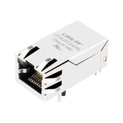 China Halo HFJT1-1GP-L12RL Compatible LINK-PP LPJK2072AHNL 100/1000 Base-T Tab Up Green/Yellow Led 1x1 Port POE RJ45 Cat6 Connector Price for sale