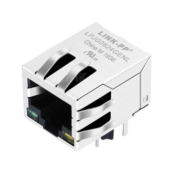 Quality LPJG0824GENL 10/100/1000 Base-T RJ45 Connector Tab Down with Led Light Green for sale