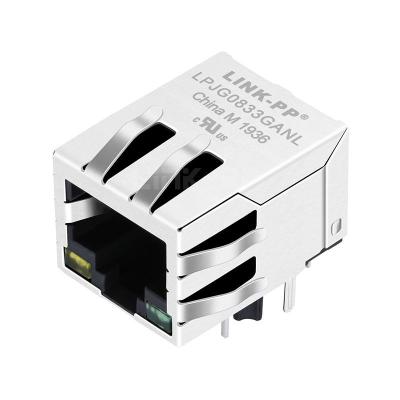 China 10/100/1000 Base-T Shielded 10 Pin RJ45 Connector for sale