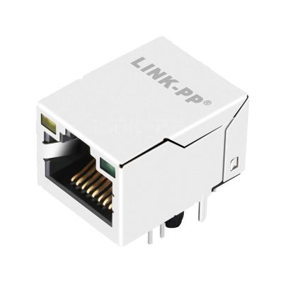 China LPJM16438BDNL 2.5G Base-T Right Angle RJ45 Connector With Yellow/Green LED for sale