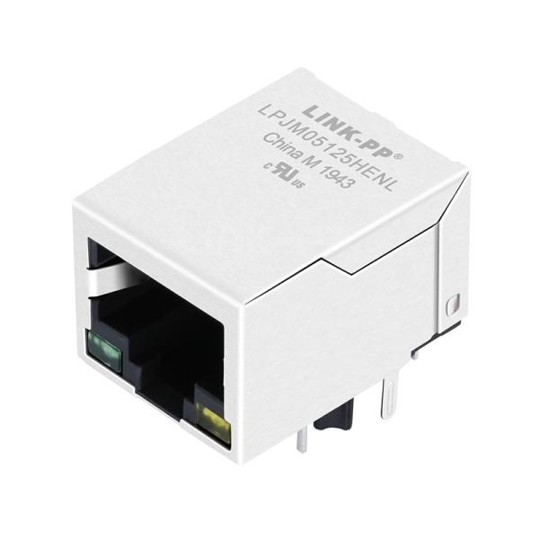 Quality LPJM05125HENL 2.5G Base-T Single Port RJ45 PoE+ MagJack Tab Down With Green&Yellow Led for sale