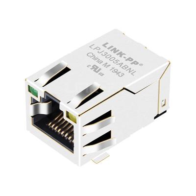 China LPJ3005ABNL 10/100 Base-T Tab Up Green/Yellow Led SMT RJ45 Jack Surface Mount for sale