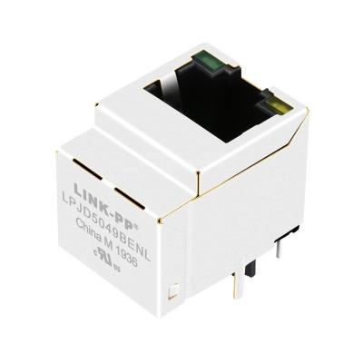 China WE MIC66611-5171T-LF3 Compatible LINK-PP LPJD5049BENL 10/100 Base-T Green/Yellow LED PoE+ Vertical RJ45 Connector With Rectifier Diode for sale