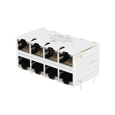 China LPJG47561A55NL 1000 Base-T Integrated Magnetics 2x4 Port With Leds RJ45 Connector for sale
