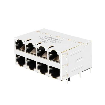 China LPJM49030CNL 5G Base-T 2x4 Port POE RJ45 Connector With Integrated Magnetics Without Led for sale
