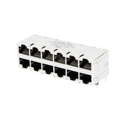 China LPJG67547CNL 10/100/1000  Base-T 10p8c Without LED 2x6 Port  RJ45 Network Connectors for sale