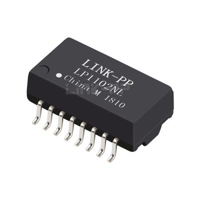 China Pulse H1102FNL Compatible LINK-PP LP1102NL 10/100 Base-T Single Port SMT 16 PIN LAN Magnetic Transformer for sale