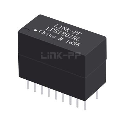 China LP81801NL Single Port 100/1000 BASE-T THT 18 Pin Telecom Transformer Modules for sale