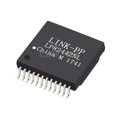 China LP82442NL Single Port 1000 BASE-T SMD 24 Pin Low Profile Ethernet Magnetics Transformer Modules for sale