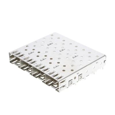 China 1658744-3 SFP 1X4 CAGE Assembly 4 Gb/s EMI Springs Through Hole Press-Fit Mount for sale
