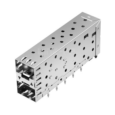 China LINK-PP LP21AC02301 SFP 2x1 Cage Connector Press-Fit With Outer LightPipe for sale