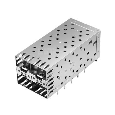 China LP22AC01101 SFP 2x2 Cage Connector Press-Fit With Inner/Outer Light Pipe for sale