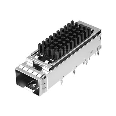 China LP11BC02050 SFP+ 1x1 Cage With Heat Sink Press-Fit Through Hole Right Angle for sale
