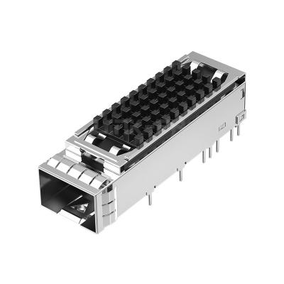 China LP11BCS2030 SFP+ 1x1 Cage With Heat Sink Sorder Through Hole, Right Angle for sale