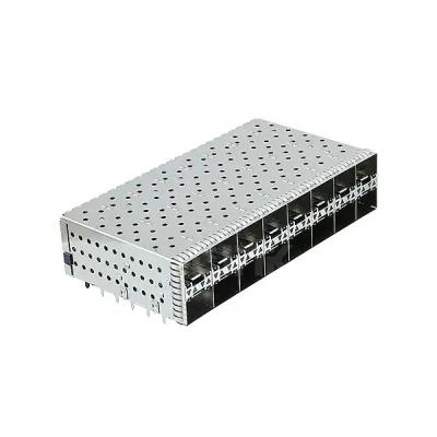 China TE 2149490-5 SFP+ Cage 2x8 Port With Integrated Connector Press-Fit Through Hole Included Lightpipe for sale