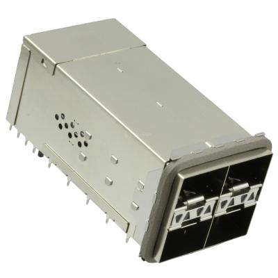 中国 2198325-2 zSFP+ケージアセンブリ 2x2 ポート 統合接続器 32 Gb/s ライトパイプが含まれています 販売のため