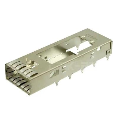 China 2143432-1 QSFP Cage Connector Press-Fit Through Hole Right Angle With Light Pipe for sale