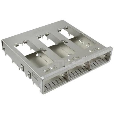 China 2173238-1 TE ZQSFP+ Cage Assembly 1 x 3 Port Press-Fit Through Hole for sale