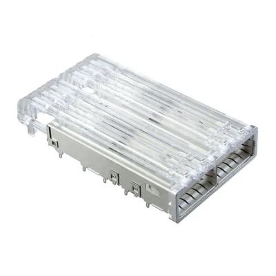 China TE 2315050-1 ZQSFP+ Cage Ganged (1 x 2) Connector With Lightpipe for sale