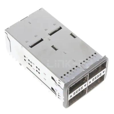 China TE 2214593-2 ZQSFP+ Cage Assembly With Integrated Connector 2 x 2 Port Included Lightpipe for sale