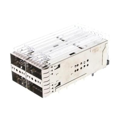 China TE 2308171-6 ZQSFP+ Receptacle With Cage Ganged (2x2) Connector Included Lightpipe for sale