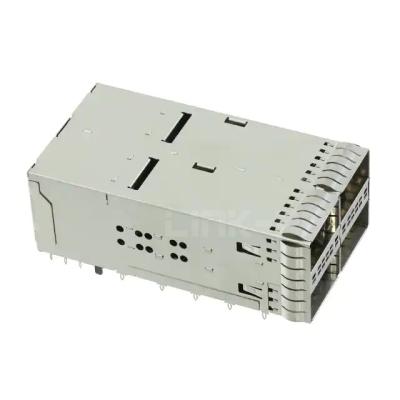 China 2227667-1 ZQSFP+ Receptacle With Cage Ganged (2x2) Connector 28 Gb/s Press-Fit Through Hole for sale
