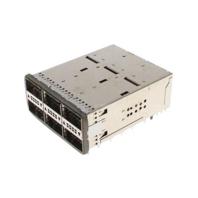 China TE 2214565-2 ZQSFP+ Cage Assembly 2 x 3 Port With Integrated Connector Included Lightpipe for sale