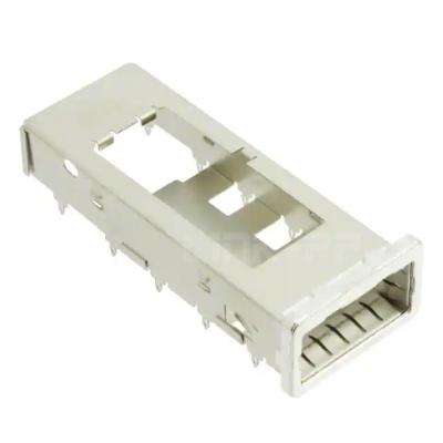 China 1888781-1 Positie QSFP+ Cage Connector Press-Fit Through Hole Te koop