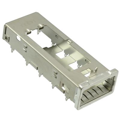 China TE 2170111-1 QSFP+ Cage Connector Press-Fit Through Hole Right Angle for sale