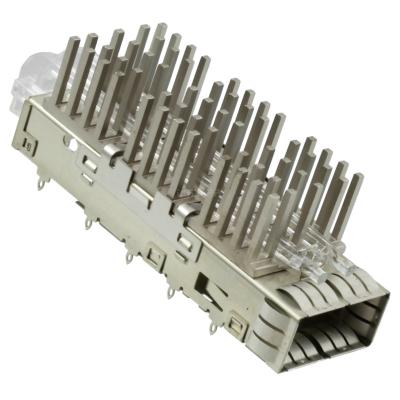 China TE 1888971-2 QSFP+ Cage with Heat Sink Connector EMI Springs Included Lightpipe for sale