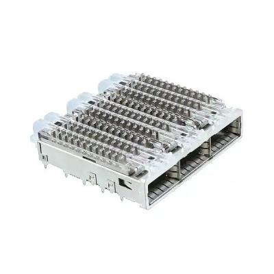 China TE 2110412-2 QSFP+ 1x3 Cage with Heat Sink Connector Press-Fit Through Hole Included Lightpipe for sale