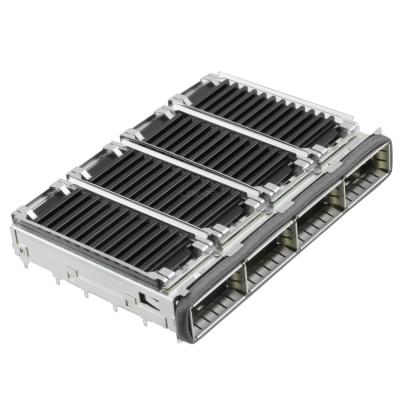 China 2170287-4 QSFP+ 1x4 Cage Assembly com conector do dissipador de calor 14 Gb/s à venda
