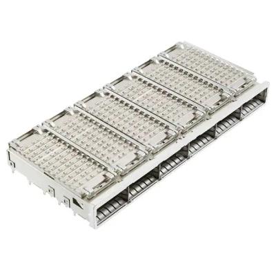 China 2143330-1 QSFP+ Cage 1x6 Port With Heat Sink 14 Gb/s Through Hole for sale