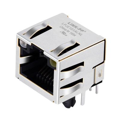 China Tab UP Green&Orange/Yellow LED  1X1 Port 8P8C RJ45 Connector without Integrated Magnetics for sale