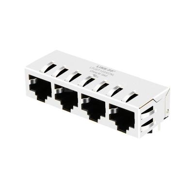 China X Multiple XRJK-S-04-8-8-0-905 Compatible LINK-PP LPJEF123XCNL Tab Down Without LED 1X4 Port RJ45 Jack without Integrated Magnetics for sale