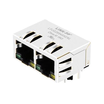 Κίνα LPJG26945AENL 1x2 Port RJ45 Ethernet MagJack 1000 Base-T Tab Down Green/Yellow LED προς πώληση
