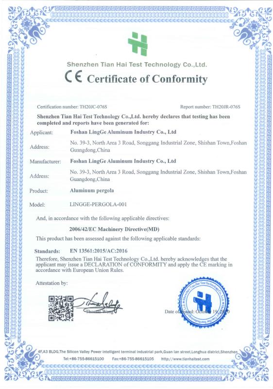 CE - Foshan Lingge Aluminum Co., Ltd