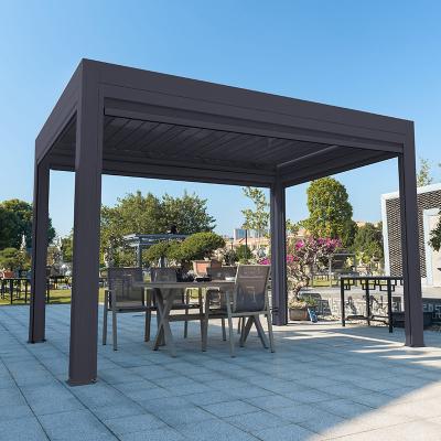 China Aluminum alloy louver flip 10 x 12 gazebo with metal roof manufacturer for sale
