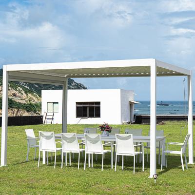 China Outdoor Metal Roof Gazebo Patio Leisure Aluminium Pergola With Sides for sale