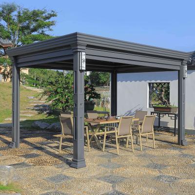 China 10x12 Aluminum Gazebo Villa Garden Leisure Shade Outdoor Aluminum Pergola With Canopy for sale